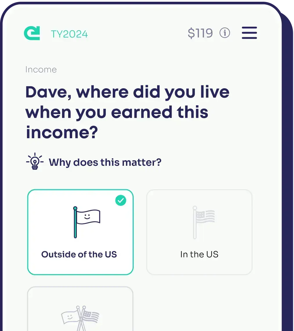 A question asked when filing your tax report